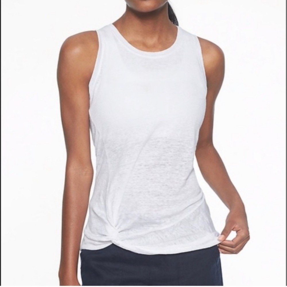 Athleta Zephyr women’s linen knotted tank Large
